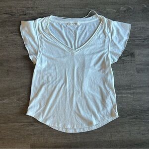 Free People White Flutter Sleeve Top, T-shirt